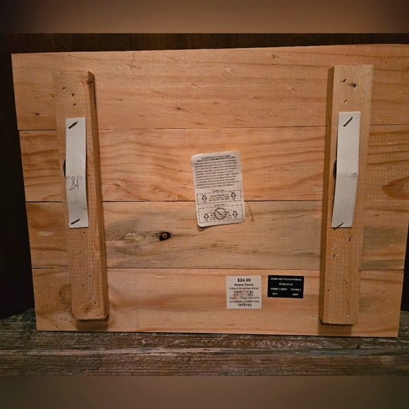 Wood Beach Sign,  Grey & White, 15"W X 11" T. - Picture 2 of 2